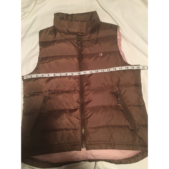 Duck Head Jeans Co vest Women M brown GOOSE DOWN puffer pocket Gorp Granola Girl - Picture 4 of 5